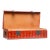 Lawrence & Scott Hand-Painted Mandarin Red Inscription Wide Leather Box For Sale
