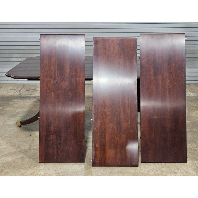 Brown Late 20th Century Statton Duncan Phyfe Cherry Dining Table Old Towne Maryland Made 3 Leaves For Sale - Image 8 of 11