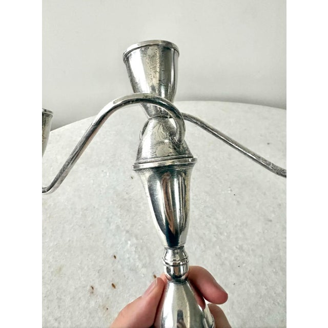 Early 20th Century Sterling Silver Antique Duchin Creation Opera Candelabra - Weighted/Stamped For Sale - Image 5 of 8