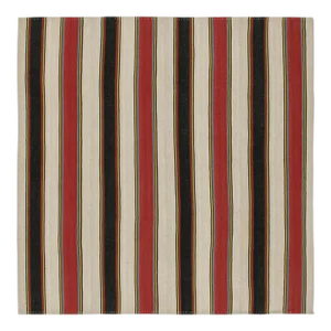 1950s Vintage Persian Kilim With Red, Beige, and Black Stripes by Rug & Kilim