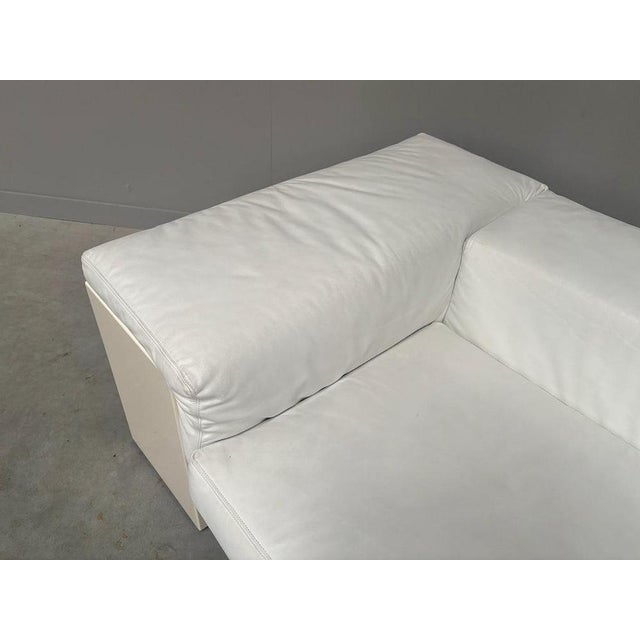 White Leather Brigadier Sofa by Cini Boeri for Knoll, 1980s For Sale - Image 12 of 18