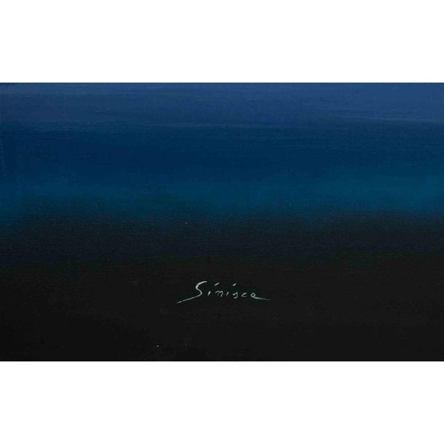 Modern Mario Sinisca, Abstract Landscape, 1970s, Mixed Media For Sale - Image 3 of 5