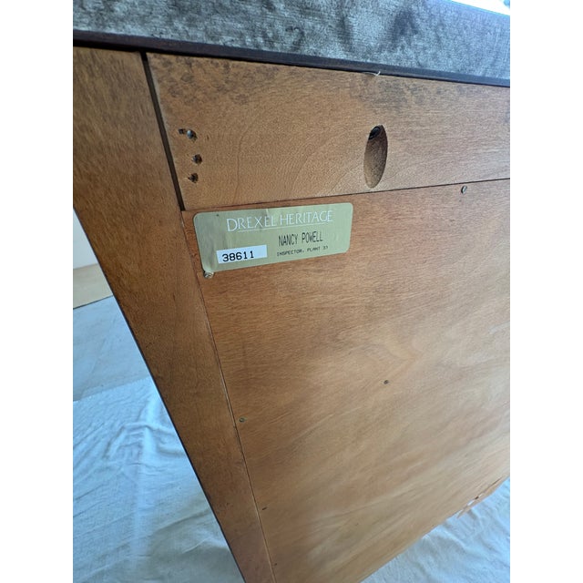 Vintage Drexel Heritage Hand-Painted Neoclassical Dresser With Faux Stone Top For Sale - Image 16 of 16