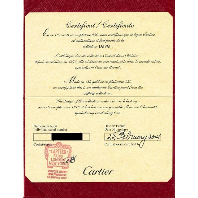 Silver Cartier Love Ring Paved in 18k White Gold With Diamonds 4mm 5.25 Us / 50 Eu For Sale - Image 8 of 9