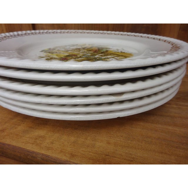 Earthenware Dinner Plates by Keller & Guérin for Lunéville, 1890s, Set of 6 For Sale - Image 11 of 13