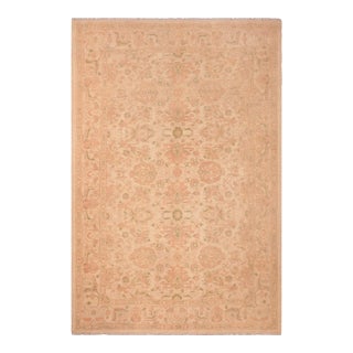 Bohemien Ziegler Beige Tan Hand-Knotted Wool Rug - 6'2'' X 8'10'' For Sale
