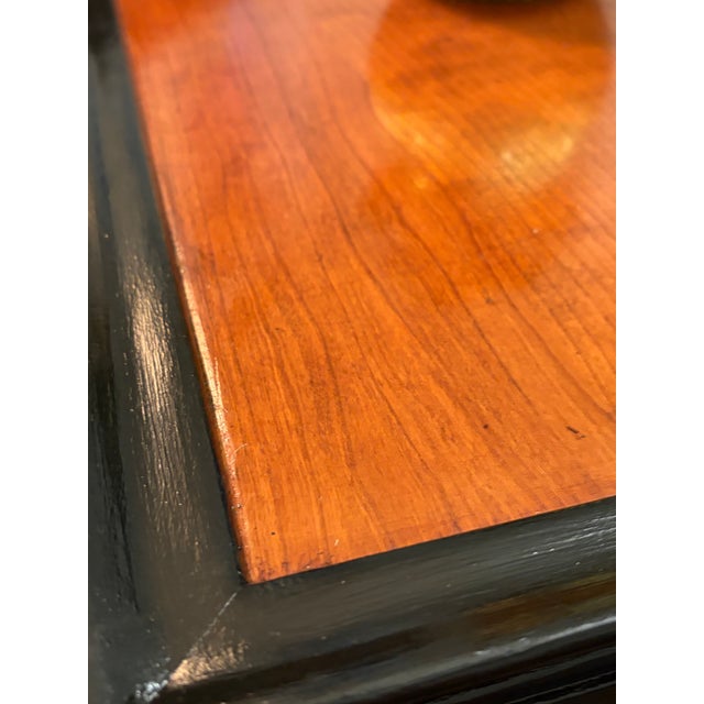 Pennsylvania House 1960s Refinished Queen Anne Style Side Table Featuring Painted Black Drawers and Gold Hardware. For Sale - Image 4 of 12