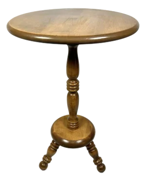 Vintage MCM Ethan Allen Heirloom Maple Nutmeg Round Side Table