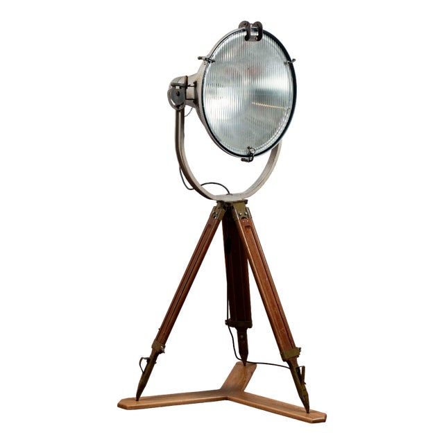 FS 1500 Cariboni Searchlight with Tripod and Working Base from the Italian Railways, 1960s For Sale