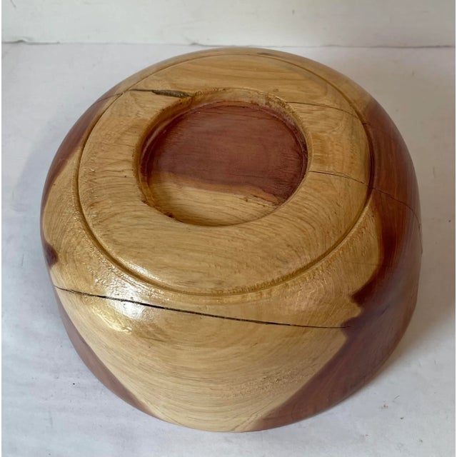 Hand Turned Cedar Bowl For Sale In Dallas - Image 6 of 8