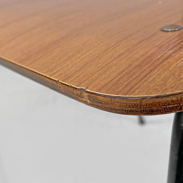 Mid-Century Modern Italian Chairs in Brown Formica and Black Metal, 1960s, Set of 6 For Sale - Image 16 of 18