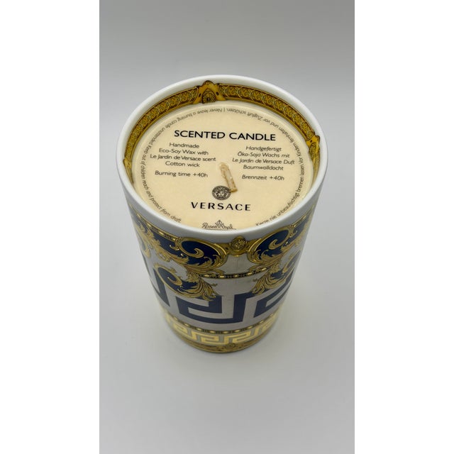 New Versace Rosenthal “Le Jardin De Versace” Porcelain Scented Candle With Box & Authenticity Card For Sale In Chicago - Image 6 of 7