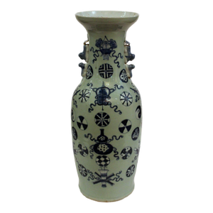 Late 19th Century Chinese Export Celadon Ground Porcelain Vase