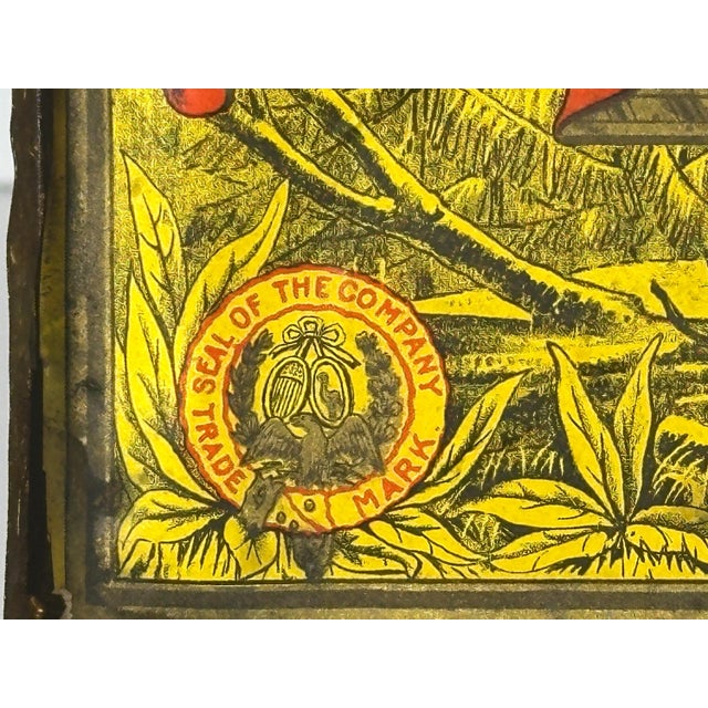 Yellow Antique Pioneer Tobacco Tin: Richmond Cavendish Golden Flake Litho Box For Sale - Image 8 of 10