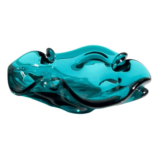 Mid-Century Modern Murano Ashtray in Teal, 1960s For Sale
