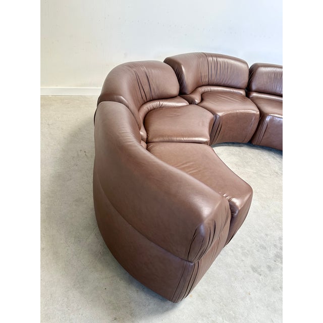 Brown Modular Cosmos DS 28 Sofa by Ulbald Klug & De Sede, 1970s, Set of 4 For Sale - Image 8 of 16