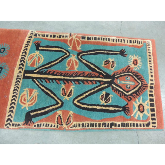 Bright Colors Folk Art Style Monkey Woven Wall Hanging - 36 X 68 For Sale In Tampa - Image 6 of 8