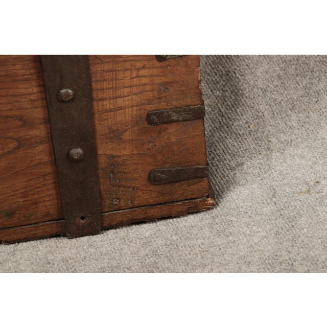 Small Antique Gothic Chest with Iron Bands, 1500 For Sale - Image 17 of 18