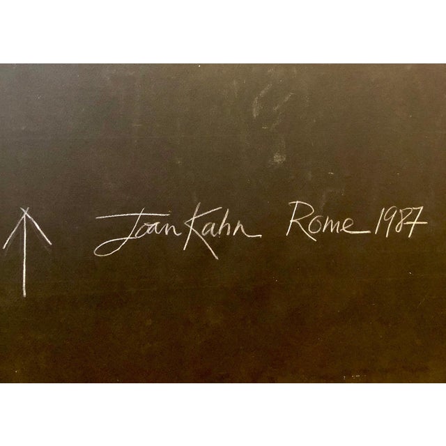 Oil paint on heavy tar paper. Hand signed and dated verso. Joan Kahn (USA 1953-) grew up in New York City; Princeton, New...