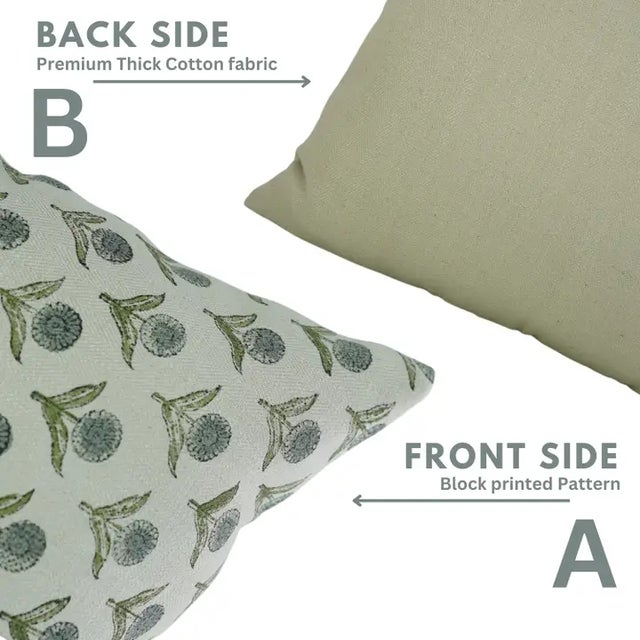 Not Yet Made - Made To Order Premium Block Water Replicant Cushion Cover 24x24 Inch Cotton Linen- Genda Pushp For Sale - Image 5 of 6