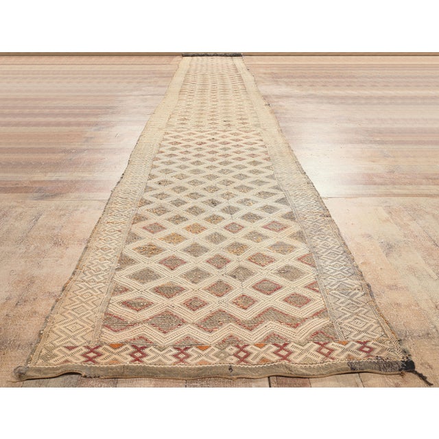 Vintage Zemmour Moroccan Kilim Rug, 03'02 X 24'03 For Sale - Image 9 of 10