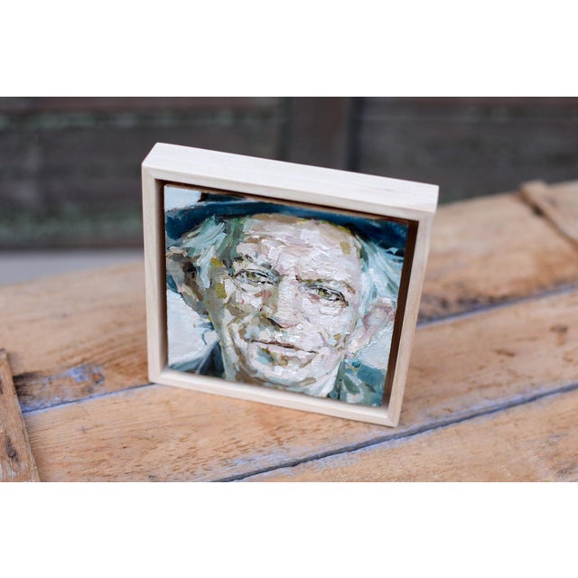 This oil on board portrait captures the essence of its subject through a dynamic interplay of color and texture. The...