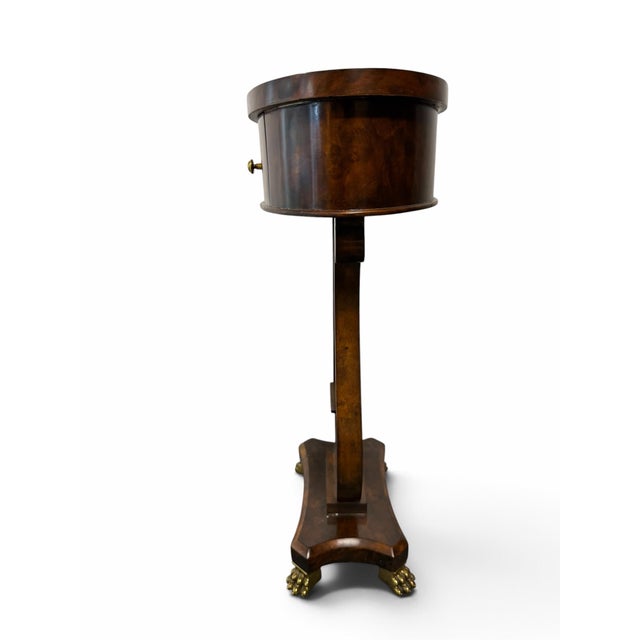 Maitland - Smith Vintage Maitland-Smith Burl Walnut Lyre Accent Table For Sale - Image 4 of 9