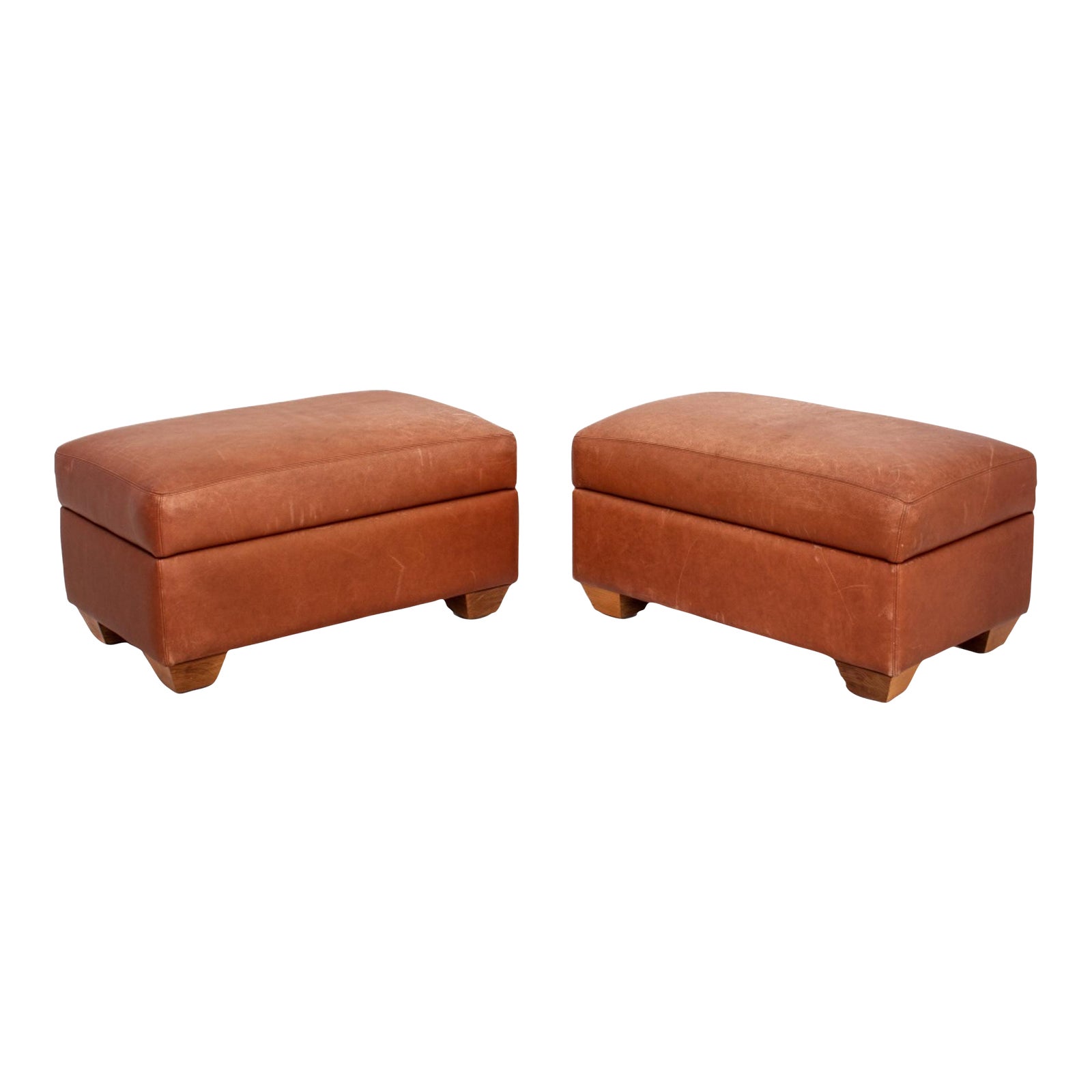 Art Deco Style Leather Ottoman Chairish