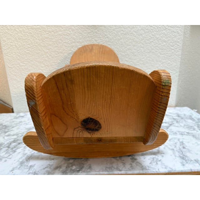 Vintage Handcrafted Wooden Decor Cradle Vessel For Sale - Image 9 of 11