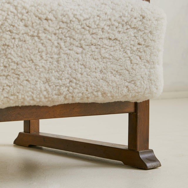 Danish Oak Armchair with Lambskin Upholstery, 1940s - 2 Available For Sale - Image 17 of 18