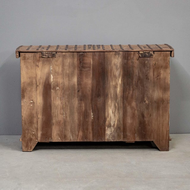 Blue Antique Carved & Painted Rajasthani PitaraStorage Chest For Sale - Image 8 of 10