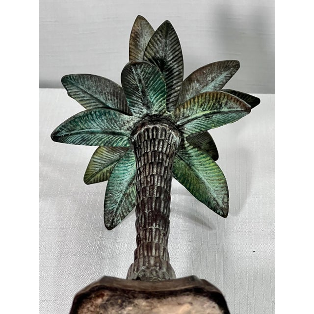 Vintage Palm Beach Regency Palm Tree Candlestick Holder For Sale - Image 6 of 6