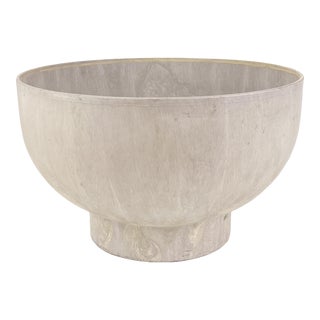 Vintage 1970s Large White Fesco #7198 Modernist Architectural Pottery Molded Plastic Planter Pot For Sale