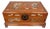 1980s Rosewood Jewelry Box / Mother of Pearl Inlay Dragon & Phoenix Motif For Sale