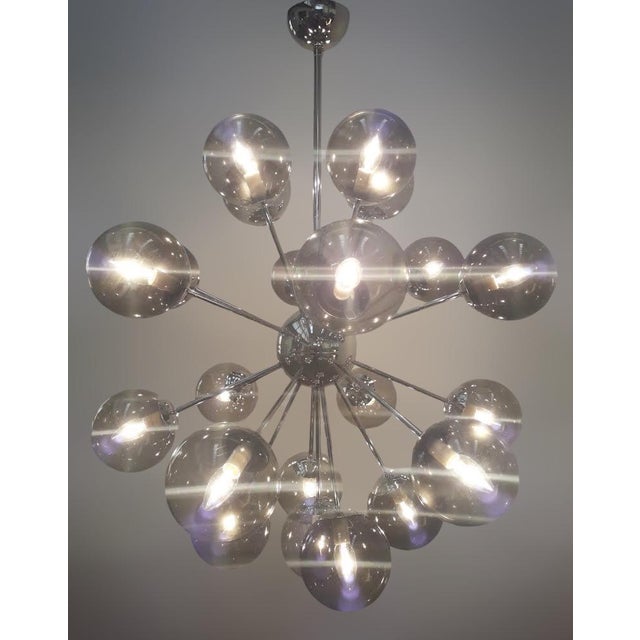 21st Century Nova Polished Nickel Smoky Murano Sputnik Chandelier by Fabio LTD For Sale - Image 6 of 7