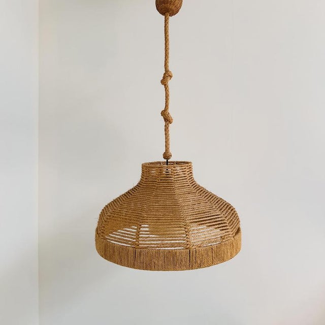 Large Rope and Jute Pendant Light, 1970s For Sale - Image 11 of 11