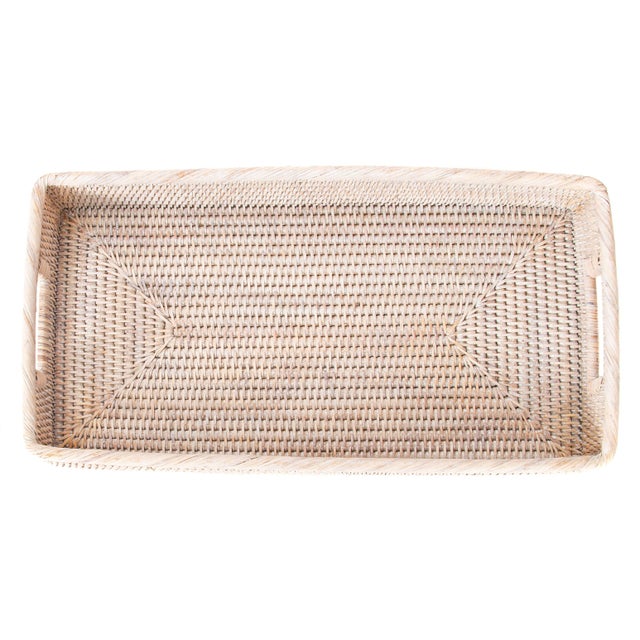 Artifacts Rattan Rectangular Tray with Rounded Corners For Sale - Image 4 of 5