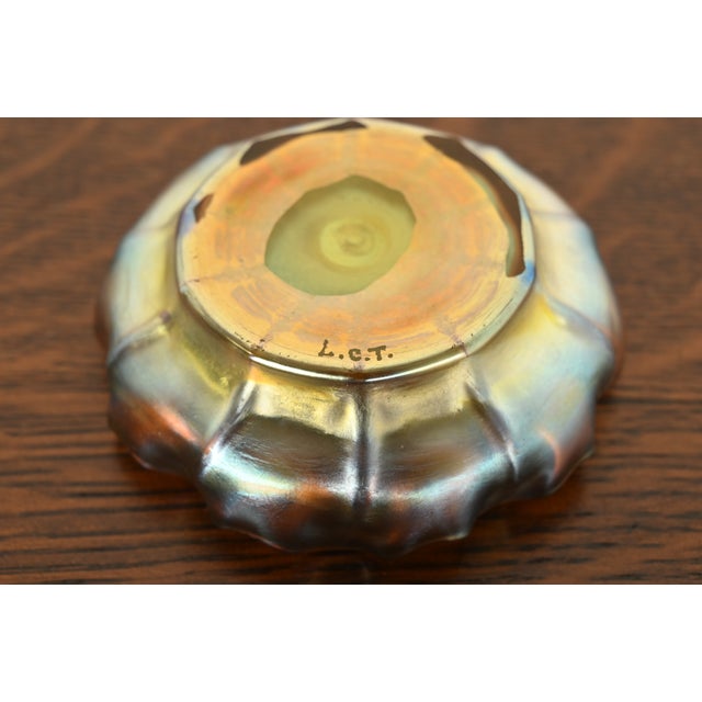 Louis Comfort Tiffany Favrile Iridescent Art Glass Scalloped Bowl For Sale - Image 11 of 12