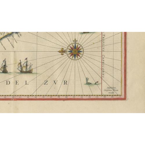Antique Hand-Colored Map of Peru from Blaeu, 1642 For Sale - Image 6 of 9