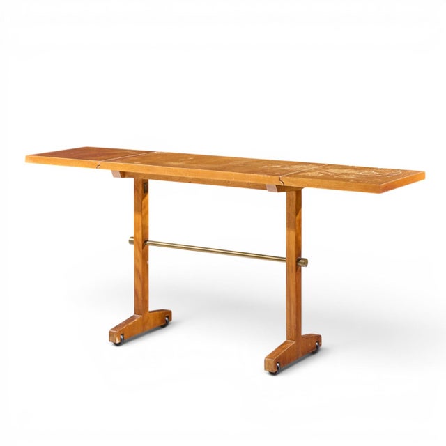 Mid-Century Modern Robsjohn Gibbings for Widdicomb Mid Century Bleached Mahogany Dropside Console Table For Sale - Image 3 of 11