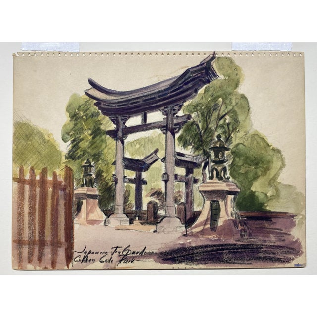 Traditional 1940s San Francisco Painting Golden Gate Park For Sale - Image 3 of 3