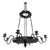 Vintage Handcrafted Iron Black and Gold 8-Light Pendant Chandelier For Sale