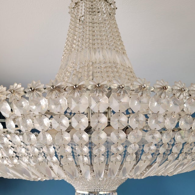 Chandelier in Strass Crystal, Spain, 1970s For Sale - Image 6 of 18