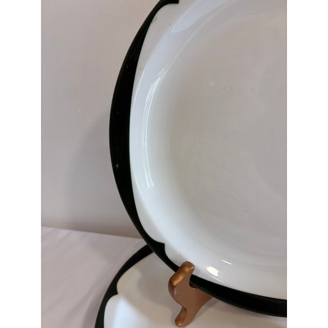 Mid-Century Modern Vintage McNicol China Green Rim Restaurant Ware Plates, Set of 3 For Sale - Image 3 of 13