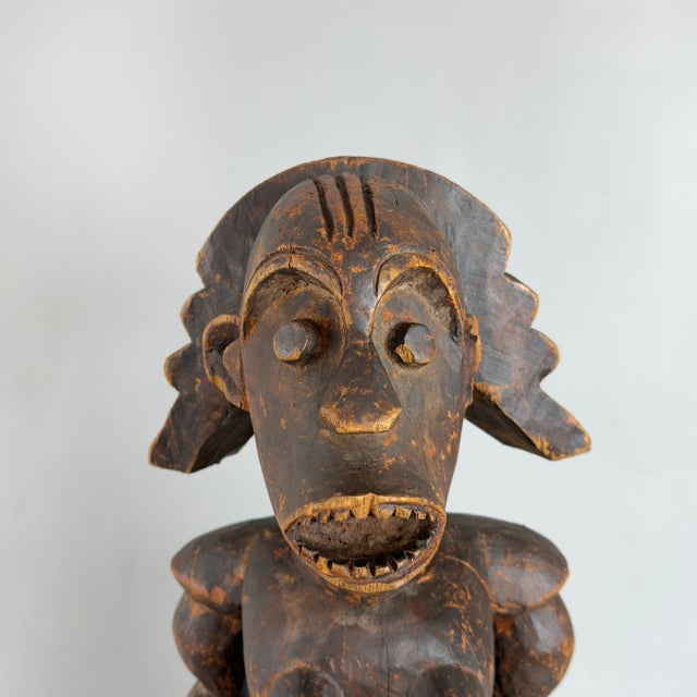 Large 20th Century Ritual African Tribal Statue in Wood For Sale - Image 6 of 11