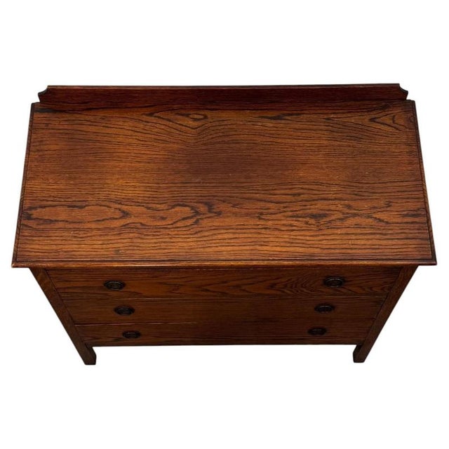 Antique Early 20th Century English Edwardian Oak Chest of Drawers For Sale - Image 4 of 12