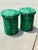 2020s Mushroom Stools Upholstered in Faux Malachite Fabric For Sale - Image 5 of 7