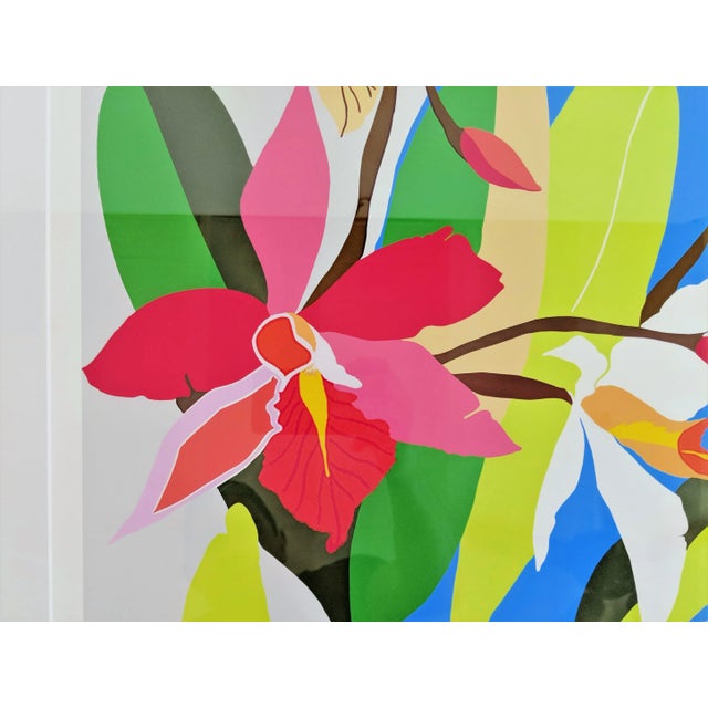 Colorful Orchids Framed Silkscreen Print For Sale - Image 9 of 12