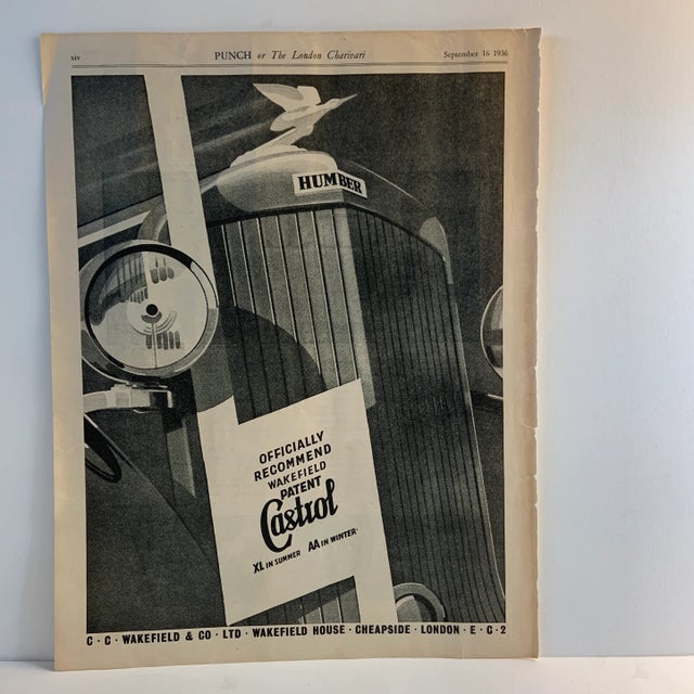 1930s 1936 Humber Ad Punch Magazine Print For Sale - Image 5 of 5