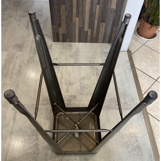 Metal H75 Industrial Stackable Bar Stool in Varnished Metal by Xavier Pauchard for Tolix, 1950s For Sale - Image 7 of 18